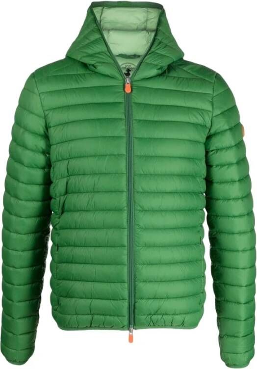 Save The Duck Lichtgewicht nylon jas met Plumtech vulling en aangepaste rits Green Heren
