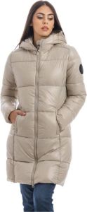 Save The Duck Ines Hooded Puffer Coat Beige Dames