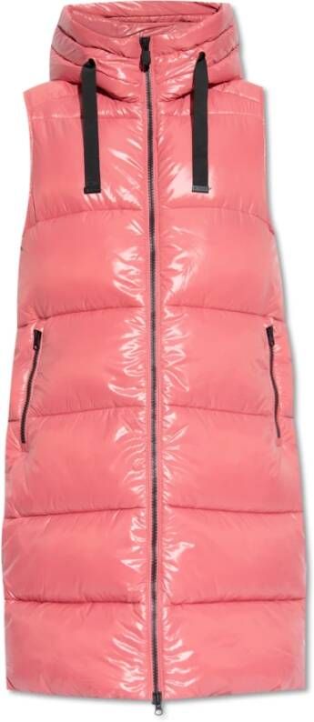 Save The Duck Iria gewatteerd vest met capuchon Roze Dames