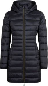 Save The Duck Long Down Jacket With Hood Zwart Dames