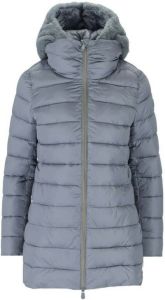 Save The Duck Matilda Light Blue Hooded Padded Coat Blauw Dames