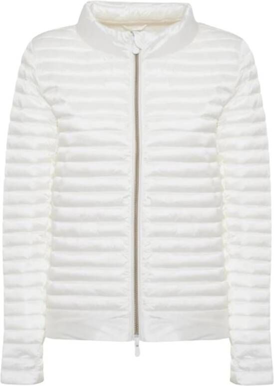 Save The Duck Witte Nylon Jas Ss23 Collectie White Dames