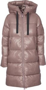 Save The Duck Logo-Patch Puffer Jacket Roze Dames