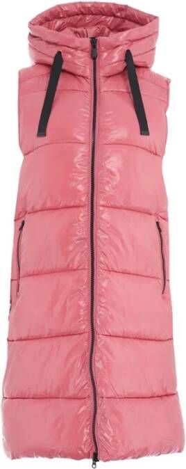 Save The Duck Iria gewatteerd vest met capuchon Pink Dames