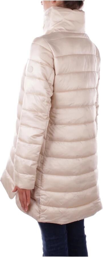 Save The Duck Glanzende Nylon Jas met Ritssluiting Beige Dames - Foto 8