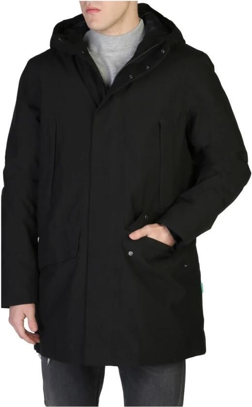 Save The Duck Heren Polyester Bomberjack met Automatische Knopen Black Heren