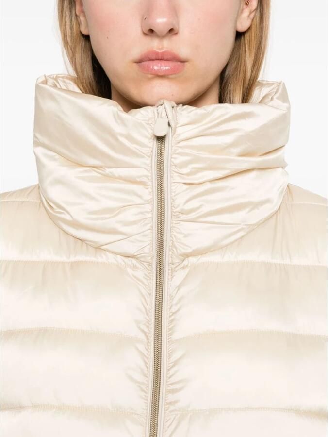Save The Duck Glanzende Nylon Jas met Ritssluiting Beige Dames - Foto 2
