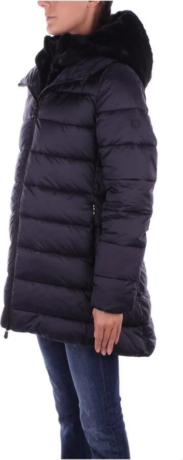 Save The Duck Hooded Jacket met Logo aan de Voorkant Black Dames - Foto 3