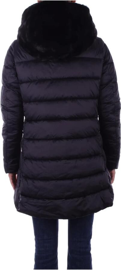 Save The Duck Hooded Jacket met Logo aan de Voorkant Black Dames