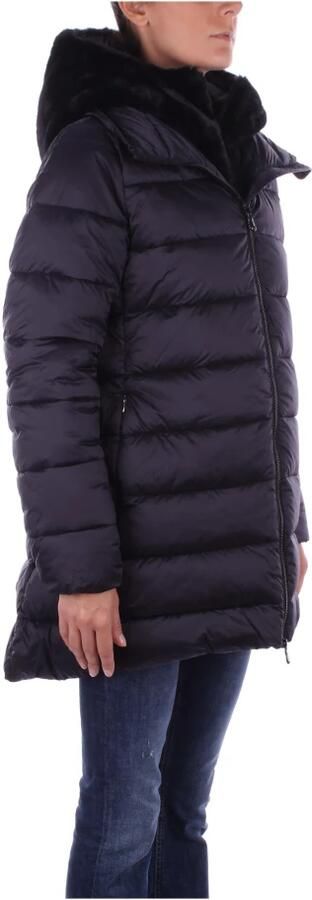 Save The Duck Hooded Jacket met Logo aan de Voorkant Black Dames - Foto 4