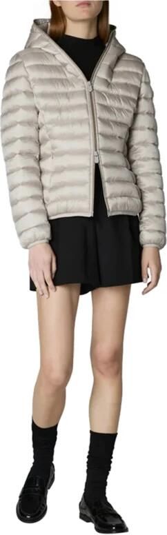 Save The Duck Dames Piumino Jas met Capuchon Alexis Grijs Parel Beige Dames - Foto 6