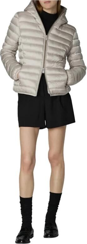 Save The Duck Dames Piumino Jas met Capuchon Alexis Grijs Parel Beige Dames - Foto 5