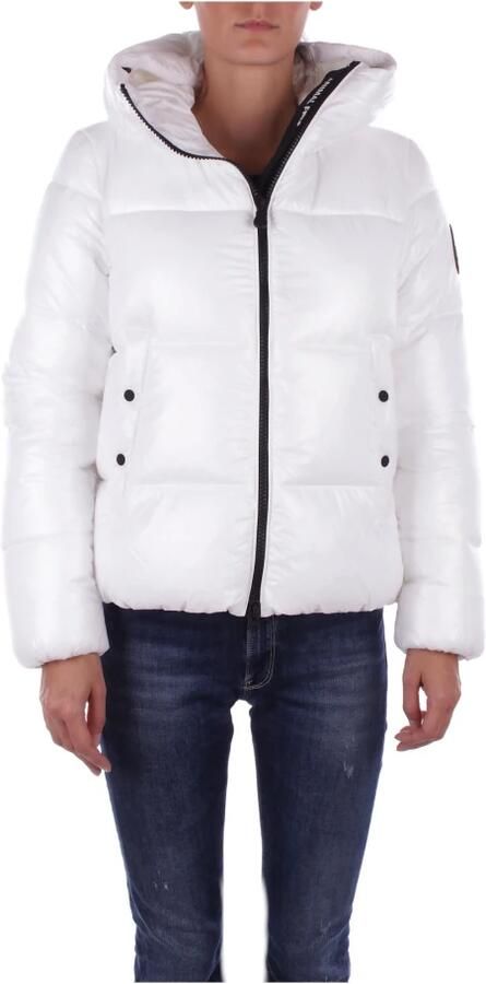 Save The Duck Witte Jas met Capuchon en Zijlogo met Ritssluiting White Dames - Foto 6