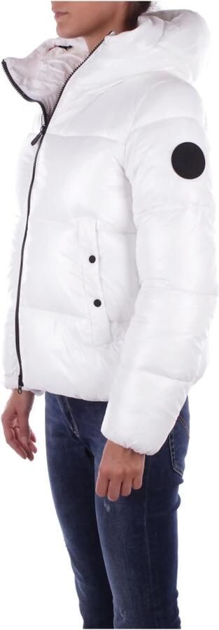 Save The Duck Witte Jas met Capuchon en Zijlogo met Ritssluiting White Dames - Foto 5