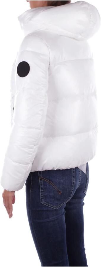 Save The Duck Witte Jas met Capuchon en Zijlogo met Ritssluiting White Dames - Foto 3