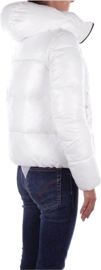 Save The Duck Witte Jas met Capuchon en Zijlogo met Ritssluiting White Dames - Foto 4