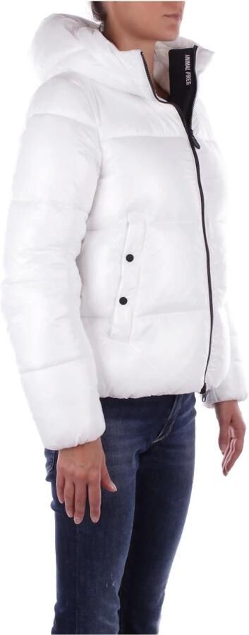 Save The Duck Witte Jas met Capuchon en Zijlogo met Ritssluiting White Dames - Foto 2