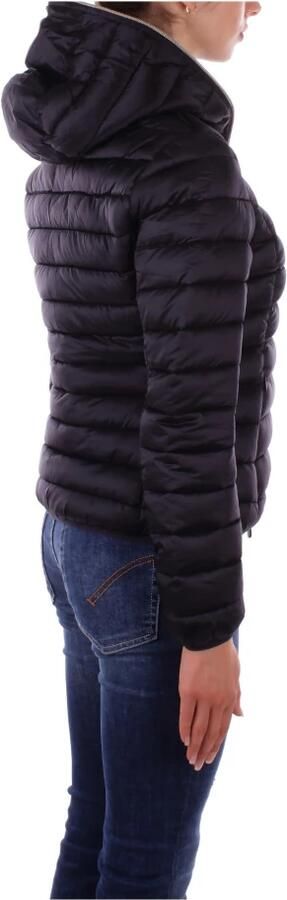 Save The Duck Zwarte Daisy Gewatteerde Jas met Capuchon Black Dames - Foto 4