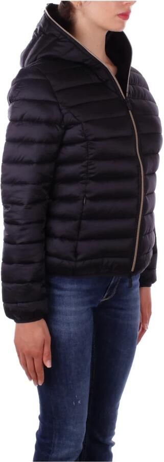 Save The Duck Zwarte Daisy Gewatteerde Jas met Capuchon Black Dames - Foto 2