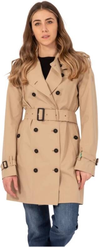 Save The Duck Audrey Trench Stijlvolle dubbelrijige jas Beige Dames