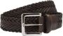Scarosso Casual Donkerbruine Geweven Leren Riem Brown Heren - Thumbnail 1