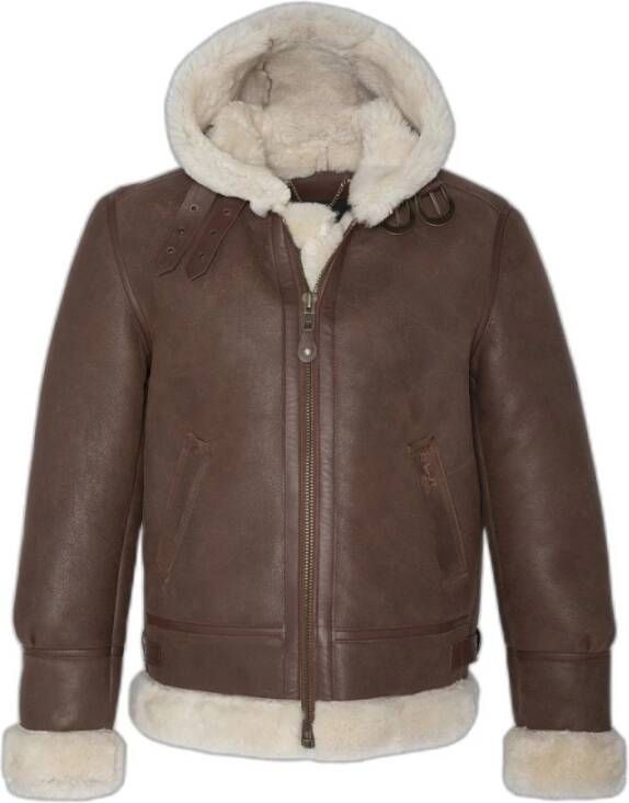 Schott NYC Bomberjack met capuchon Schott Bruin Heren