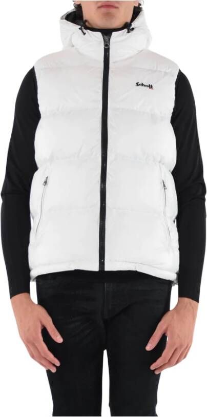 Schott NYC Idaho2v Mouwloze Puffer Jas White Heren