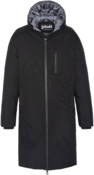 Schott NYC Lange jas met gelaste ritssluiting Schott Black Heren