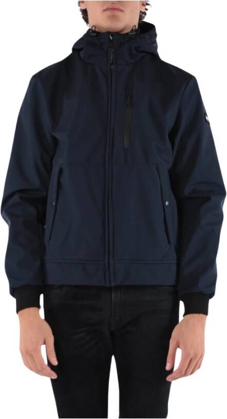 Schott NYC Neopreen jas met ritssluiting en capuchon Blauw Heren