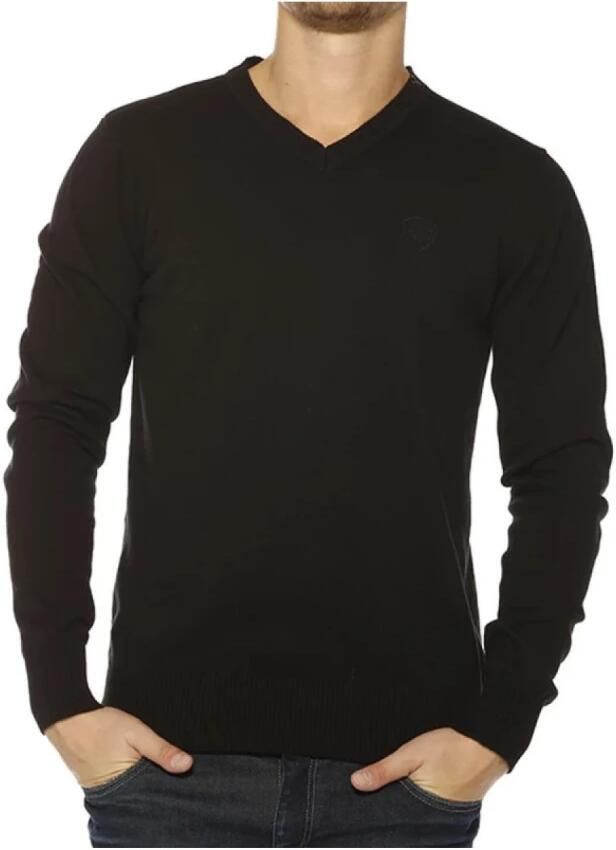 Schott NYC 100% Katoenen V-Hals Trui Black Heren - Foto 2