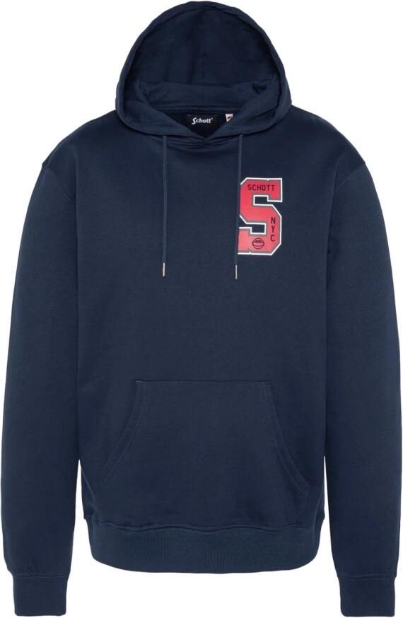 Schott NYC Blauwe katoenen hoodie Blue Heren