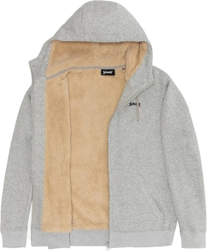 Schott NYC Capuchontrui van katoen Grijs Gray Heren - Foto 2