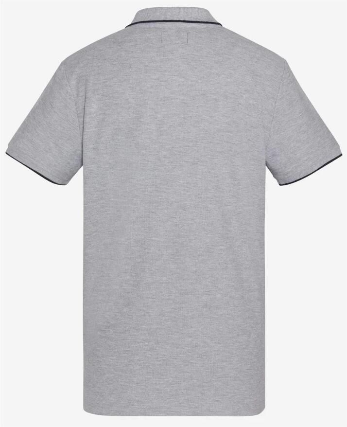 Schott NYC Grijze Polo Shirt Geborduurd Logo Gray Heren