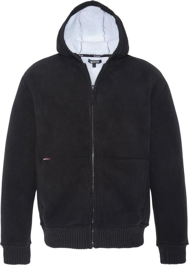 Schott NYC Hoodie met fleece voering Black Heren