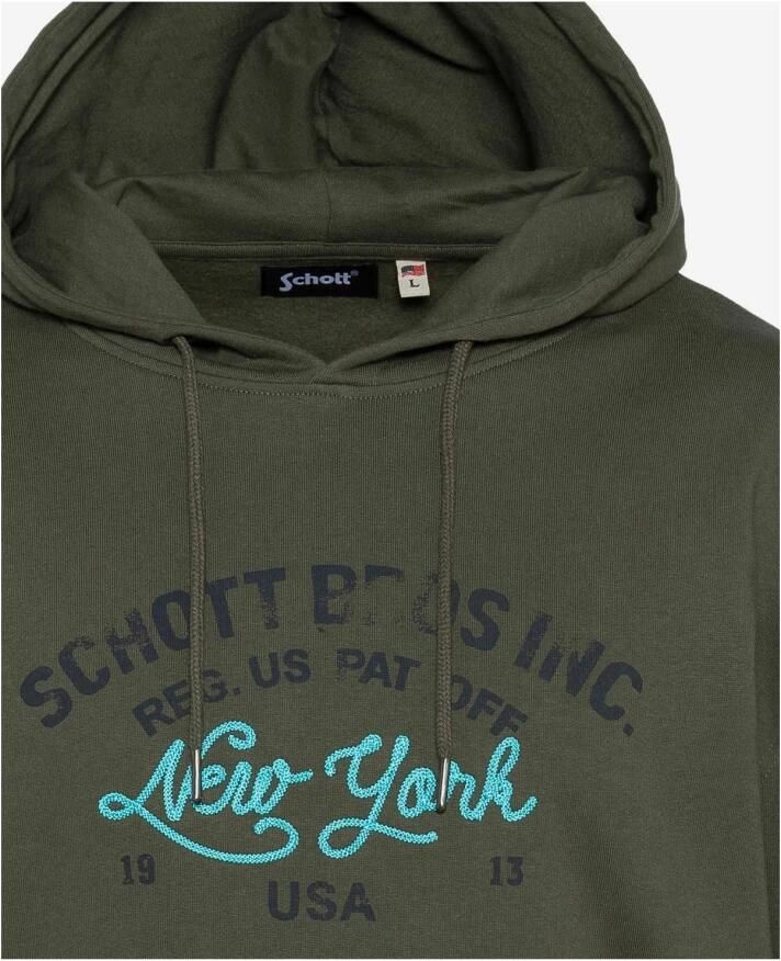 Schott NYC Hoodie Spencer Groen Green Heren - Foto 2
