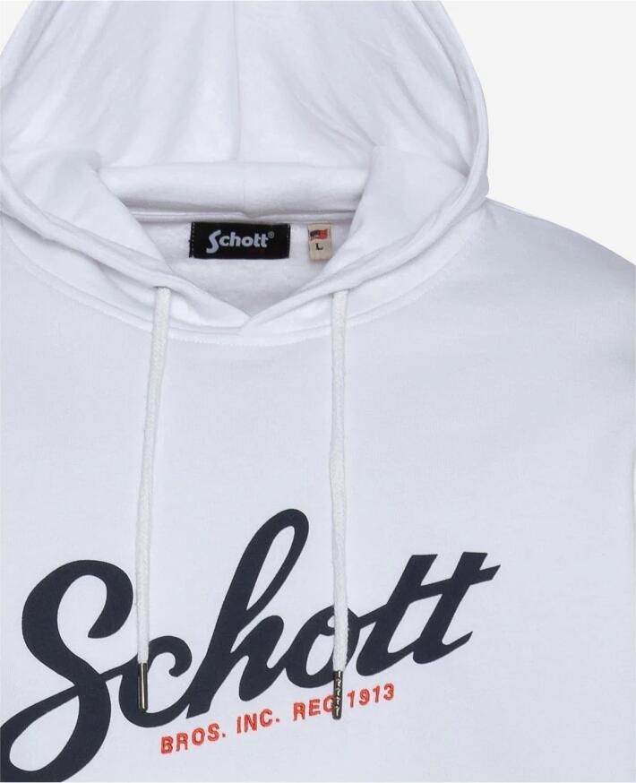Schott NYC Hoodie Spencer White Heren - Foto 2
