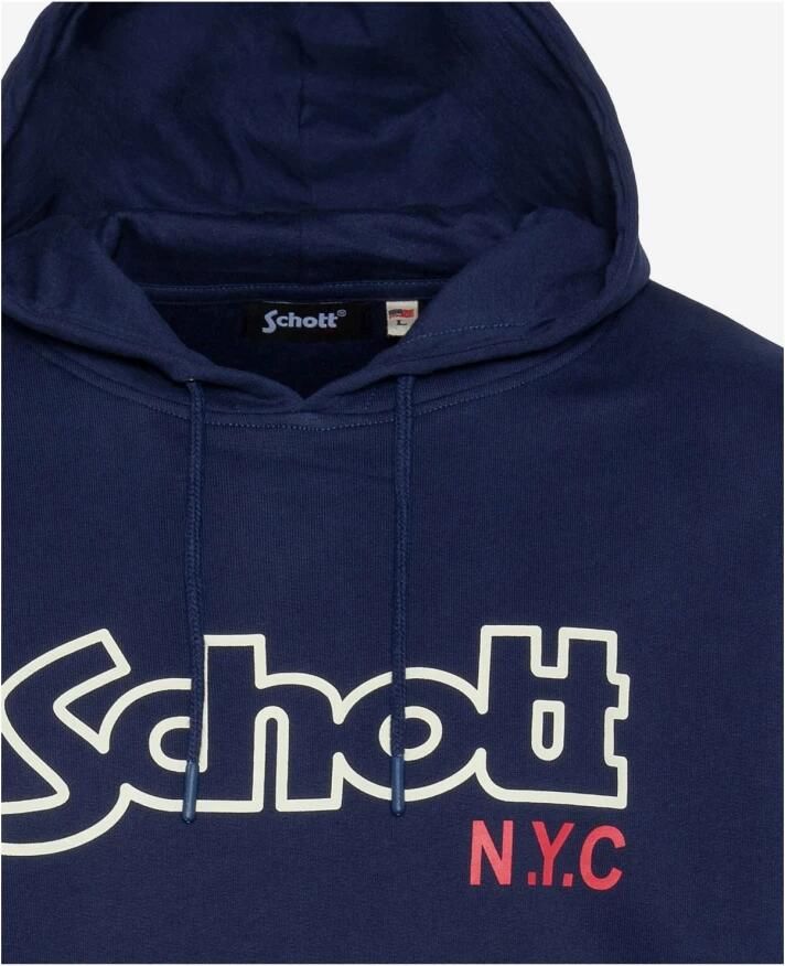 Schott NYC Iconische Sidney Hoodie Blauw Blue Heren - Foto 2