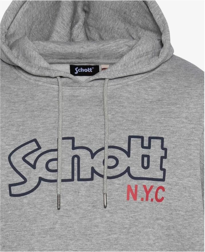 Schott NYC Iconische Sidney Hoodie Grijs Gray Heren - Foto 2