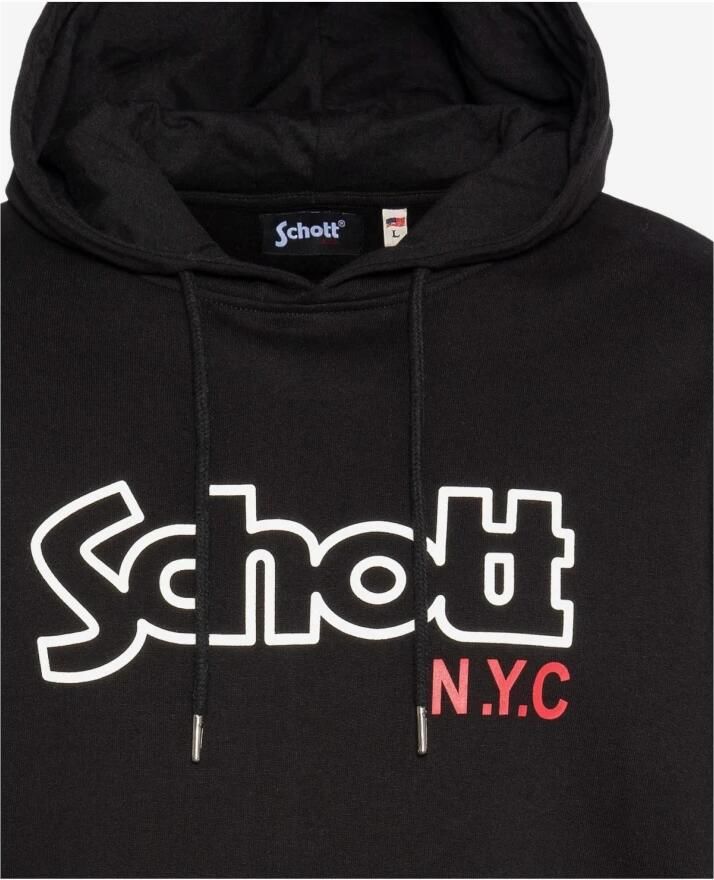 Schott NYC Iconische Sidney Hoodie Zwart Black Heren - Foto 2