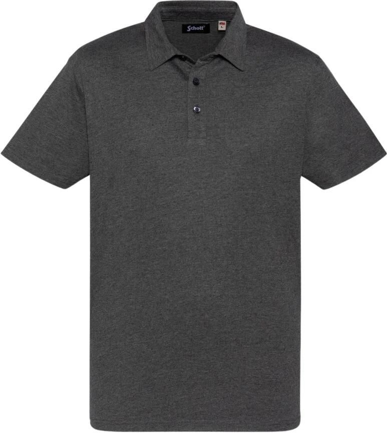 Schott NYC Katoenen Jersey Polo Peter Gray Heren - Foto 2