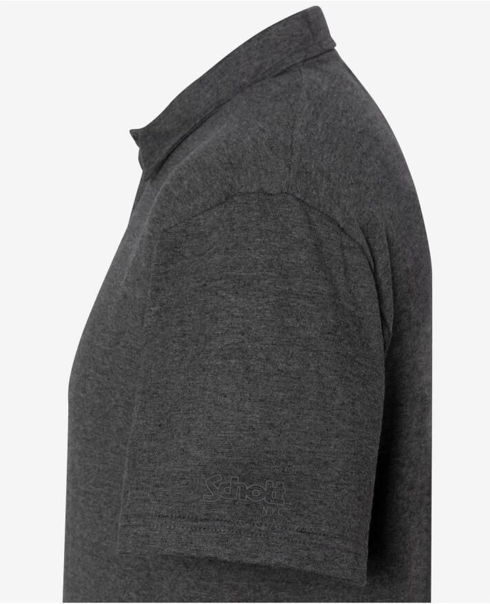 Schott NYC Katoenen Jersey Polo Peter Gray Heren