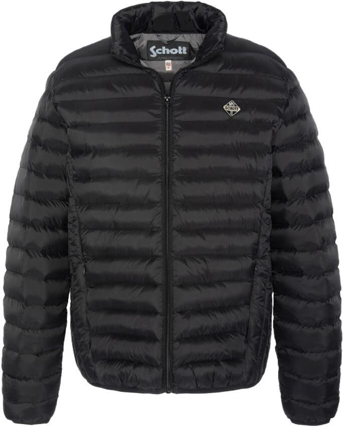 Schott NYC Lichtgewicht Logo Patched Donsjas Black