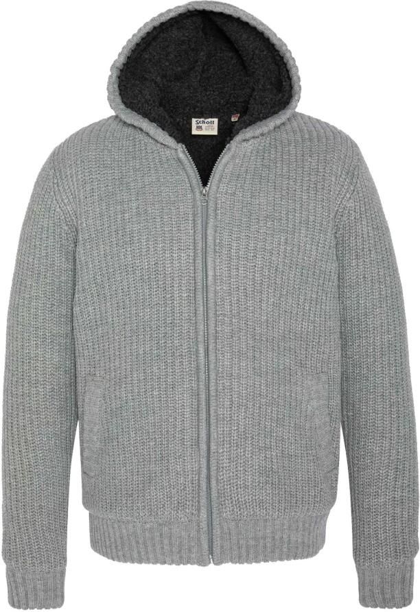 Schott NYC Ritsrits Hoodie met Capuchon Gray Heren - Foto 4