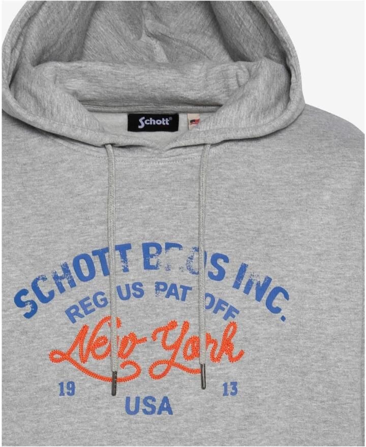Schott NYC Spencer Hoodie Gray Heren