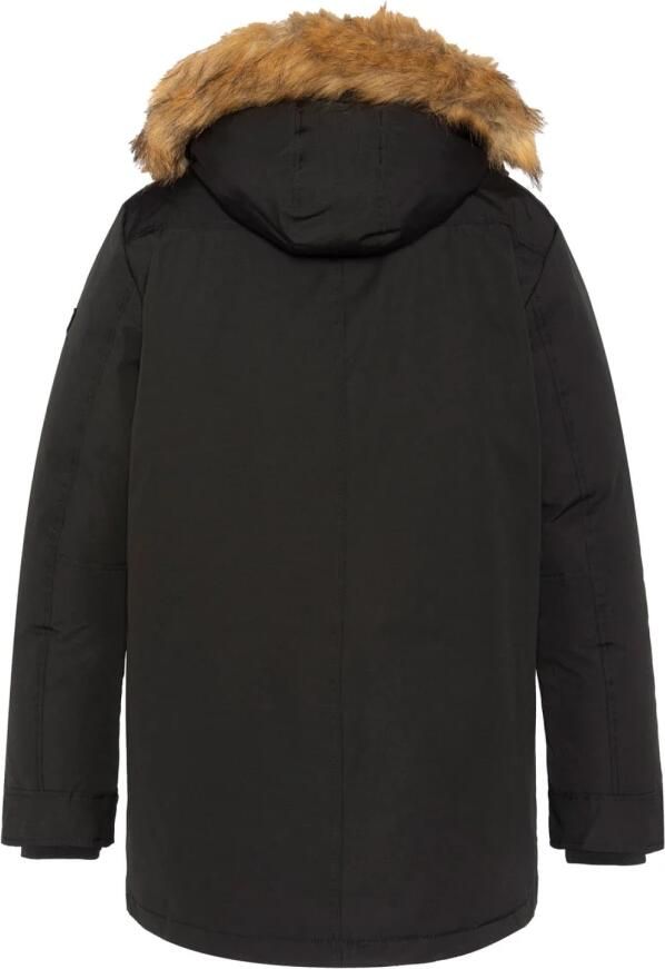 Schott NYC Winterjas met Kunstbont Capuchon Black Heren
