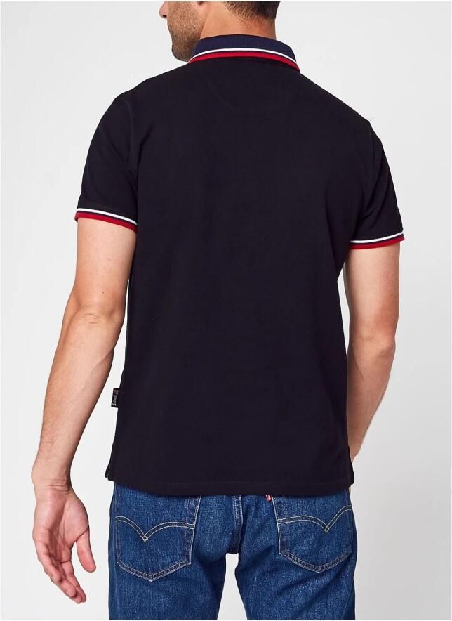 Schott NYC Zwarte Katoenen Polo Met Logo Patch Black Heren - Foto 2