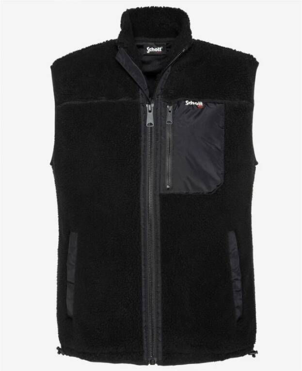 Schott NYC Sherpa vest Schott Swwadev Zwart Heren
