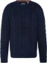 Schott NYC Celtic Twisted Wool Sweater Blue Heren - Thumbnail 1