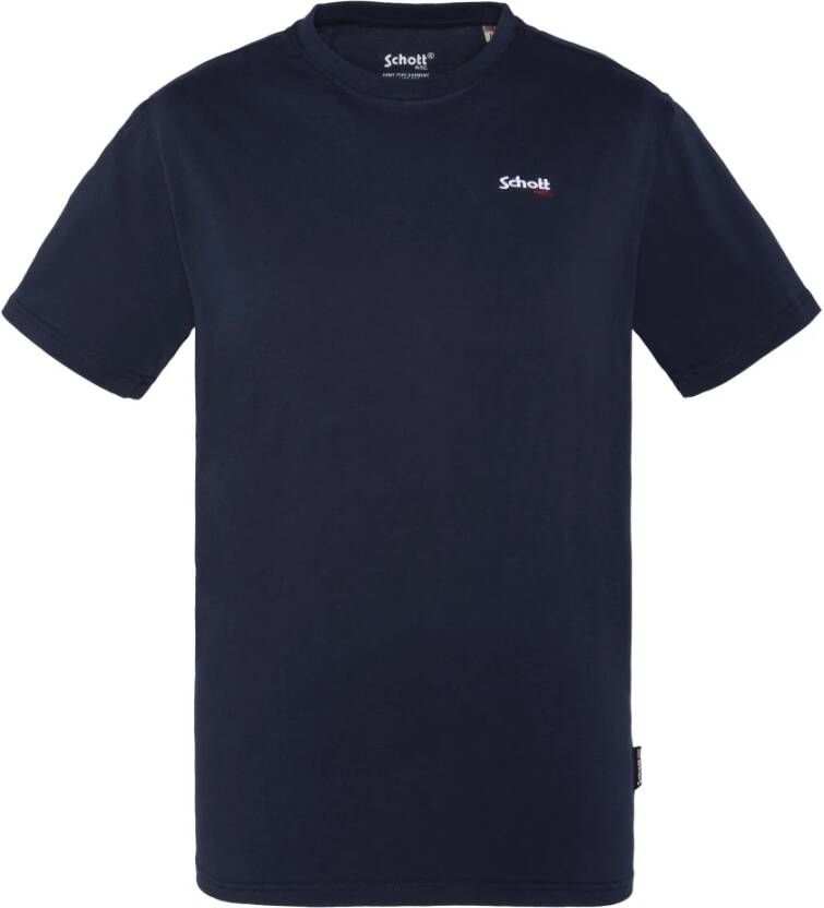 Schott NYC T-shirt Schott Casual Blauw Heren