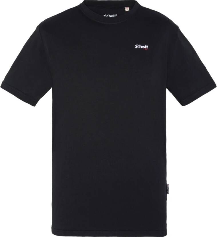 Schott NYC T-shirt Schott Casual Zwart Heren
